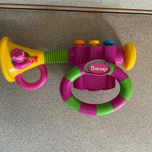 VTG 1997‎ Barney The Dinosaur Toy Trumpet Musical Instrument Fun Kids Play Learn
